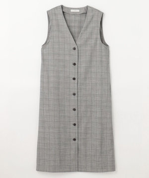  【2WAY・洗える】Vネック ジレワンピース