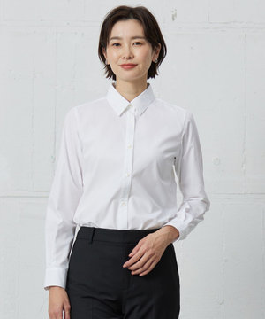 ホワイトブロード シャツカラーブラウス