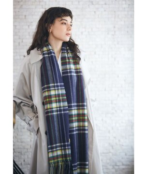  WEB限定【洗える】ミエル (miel) カシミヤ100％ チェックストール