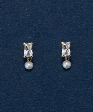  【K10】リフレクトビジューパールピアス