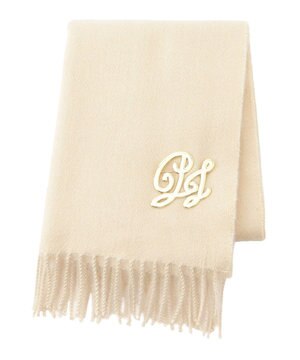  PAUL & JOE ACCESSOIRES ”PJ”ロゴブローチ付きムースタッチマフラー（パッケージ入り）