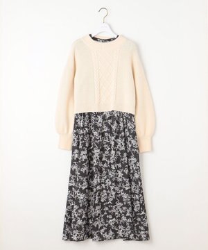  【2SET】クロップドニットセット ワンピース