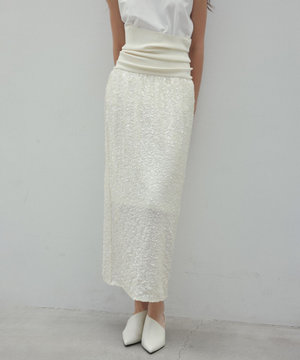 【洗える】ALYSSUME / スパンコールストレッチニットスカート