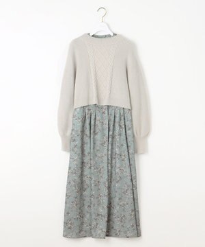 【2SET】クロップドニットセット ワンピース