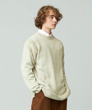  【UNISEX】ピグメントコットン ガンジーニット