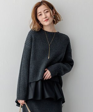  【Oggi2月号掲載/洗える】カシミヤブレンド クロップド ニット