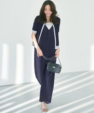  【洗える】コットンエンブロイダリー オールインワン