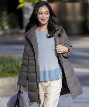  【2WAY】シルキータフタロング ダウン