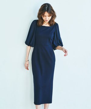【TOCCA LAVENDER】Puff Sleeve Jersey Dress ドレス