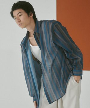  シアーパターンBIGシャツ（LS）