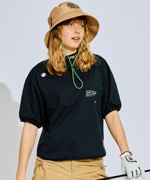 再入荷！【UV遮蔽率99% UVカット / 速乾 / ストレッチ】【WOMEN】パフスリーブモックネックT ゴルフウェア レディース