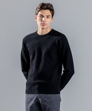  【イージーケア】 ヴィスコースリンクス　クルーネックニット