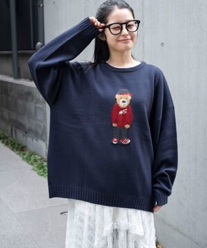  【ユニセックス着用ITEM/MLサイズ展開】ジャガードアニマルプルオーバー