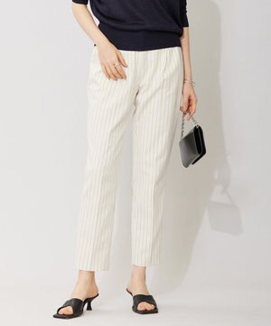  【洗える・セットアップ対応】 LooseWeave ストライプ柄テーパードパンツ