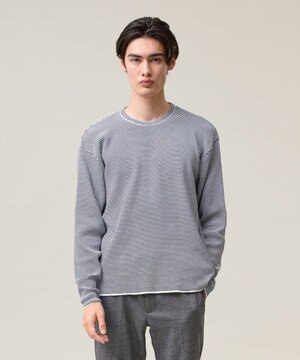  【Tシャツ感覚で着られる新感覚ニット】ボーダーニット ロングスリーブＴシャツ