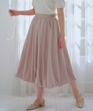  チュールレイヤード バルーンスカート