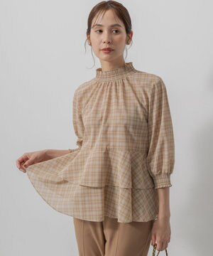  ライトトロピカルティアード ブラウス