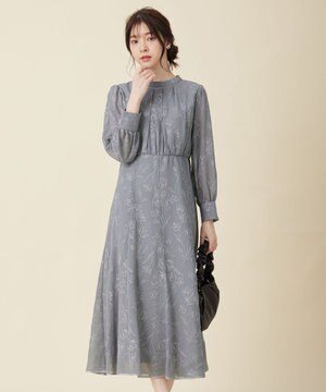  【Lily Calin】ラインエンブロイダリー ドレス