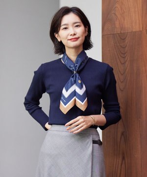  針抜きフライス クルーネック リブ カットソー