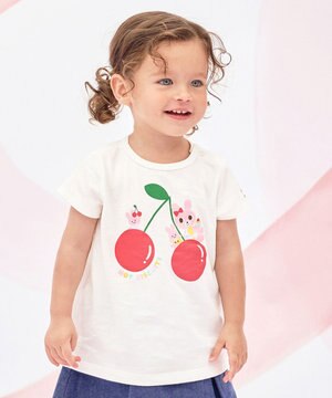  【80-120cm】キャビット×さくらんぼ 半袖Tシャツ