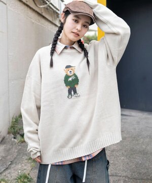  【ユニセックス着用ITEM/MLサイズ展開】ジャガードアニマルプルオーバー