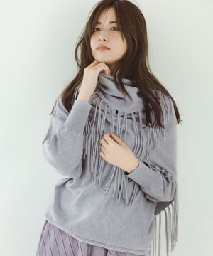 【洗える】ソフトウールハイゲージ フリンジストール