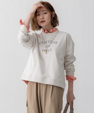  【洗える】コットンテリー ロゴ スウェット