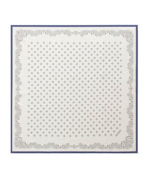  【シルク100%】MACKINTOSH PHILOSOPHY(マッキントッシュ フィロソフィー）幾何柄 シルクプリントスカーフ 日本製 68cm×68cm UV対策