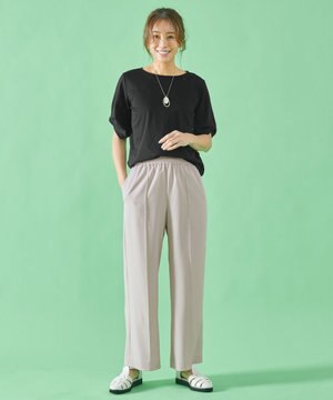 【洗濯機可・ウエストゴム】楽映えワイドパンツ