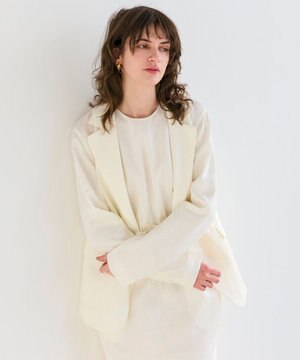  【洗える】BERGAMOT / ウォッシャブルリネンバックドロストジャケット