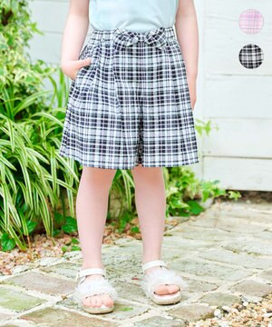  チェック柄キュロット