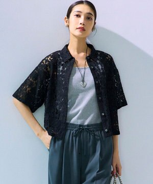  【SLOW/一部店舗限定】好評につき追加生産！モチーフレース シャツ