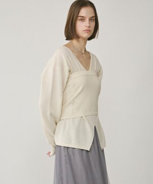  ウールベアニットトップ