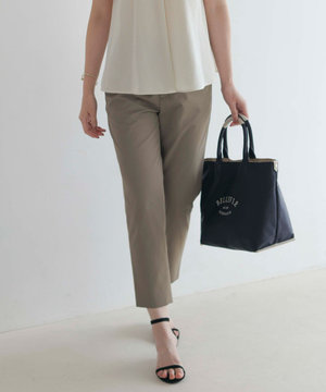 【洗える・接触冷感・UVケア・吸水速乾・防透け】麻シェルドライ テーパード パンツ