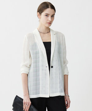 スクエアチェックレノクロス レースジャケット