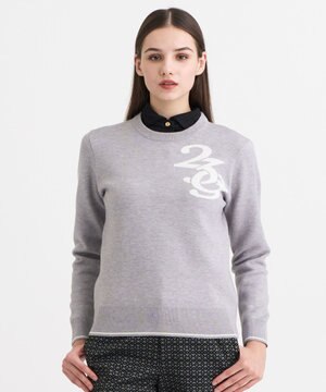  【WOMEN】ロゴグラフィックもちもちニット