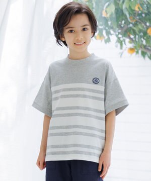   【100-130cm】 ボーダービックシルエットＴシャツ