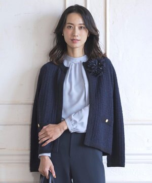 【WEB限定カラーあり・洗える】TWEED ニット ジャケット