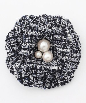  ツイードパールコサージュ