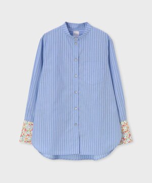  Garden Floral スタンドカラー 長袖シャツ