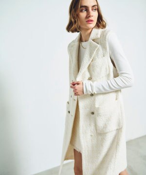  ツイードジレワンピース