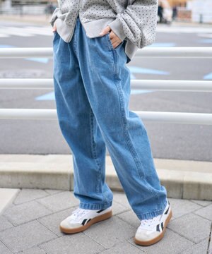  【ユニセックス着用ITEM/ウエストゴム】ユルフィットデニムイージーパンツ