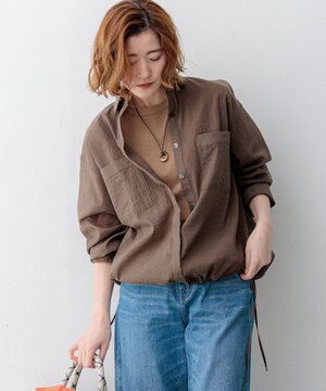  【先行予約】ナイロンコットンシアーボイル ドロストシャツ