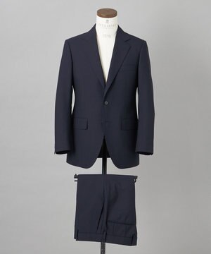  【オールシーズン対応】WOOL×POLYESTER ライトウェイト スーツ（ネイビーストライプ）