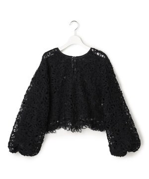  【GOLD LABEL】チュールエンブロイダリー フラワーモチーフ 2WAYブラウス