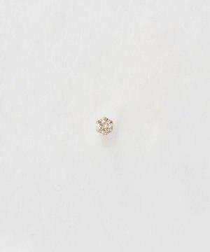  【K10】一粒ダイヤモンドピアス(片耳)　ゴールド