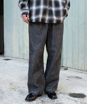  【ユニセックス着用ITEM/ウエストゴム】ユルフィットデニムイージーパンツ