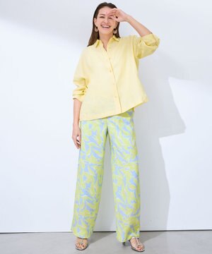  【カタログ掲載】シアーカラミプリントワイド パンツ