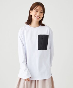 【UVカット・吸水速乾・ストレッチ・軽量 】ＺＩＰポケットＴシャツ（S・Mサイズ）