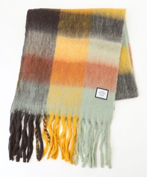  【UNISEX】チェック シャギーストール/マフラー